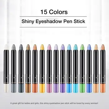 15 Krāsas Spīdīgu Eyeshadow Pildspalvu Stick Acu Ēnas Zīmulis Acu Grims ir Piemērots Svētkiem Ziemassvētkiem, Jauno Gadu Jubileju 0