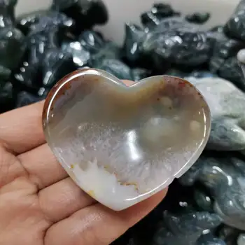 Dabas Agate cirsts Sirds formas bļoda Dārgakmens kristāla traukā dekorēšanai 0