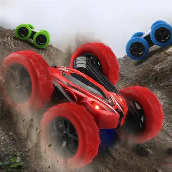 360 Grādu Rotējoša Double Sided RC Triks Auto ar Gaismas 1:24 Modelēšana Rotaļlietas Bērniem RC Automašīnām Rotaļlietas 2019 Dāvanas Bērniem 0