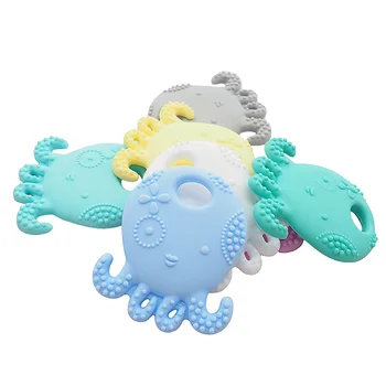 Chenkai 10PCS BPA Bez Silikona Astoņkāji Teether Mīksts Bērnu zīdaiņu mierinātāji Zobu REMONTDARBOS Bērnu Aprūpes zīdaiņu mierinātāji Klipu Māneklīša Ķēde Rotaļlietas 0