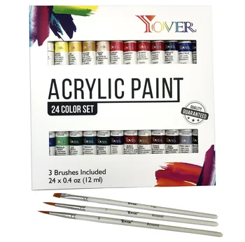24 Krāsas 12ml Akrila krāsas, Eļļas Krāsas Uzstādīt, Nav Toksisks Alumīnija Caurules Mākslas Glezniecības Pigmentu Grafiti Students Bērnu Zīmējumu 0