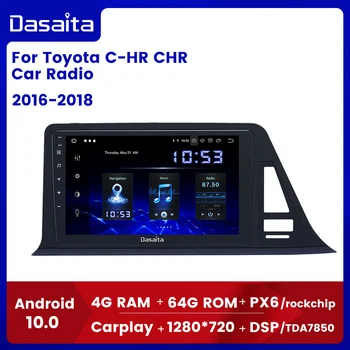 Dasaita Android 10.0 GPS Toyota C-HR CHR Auto Radio 2016 2017 2018 Auto Stereo Multimedia Player TDA7850 MAX10 Carplay DSP 0